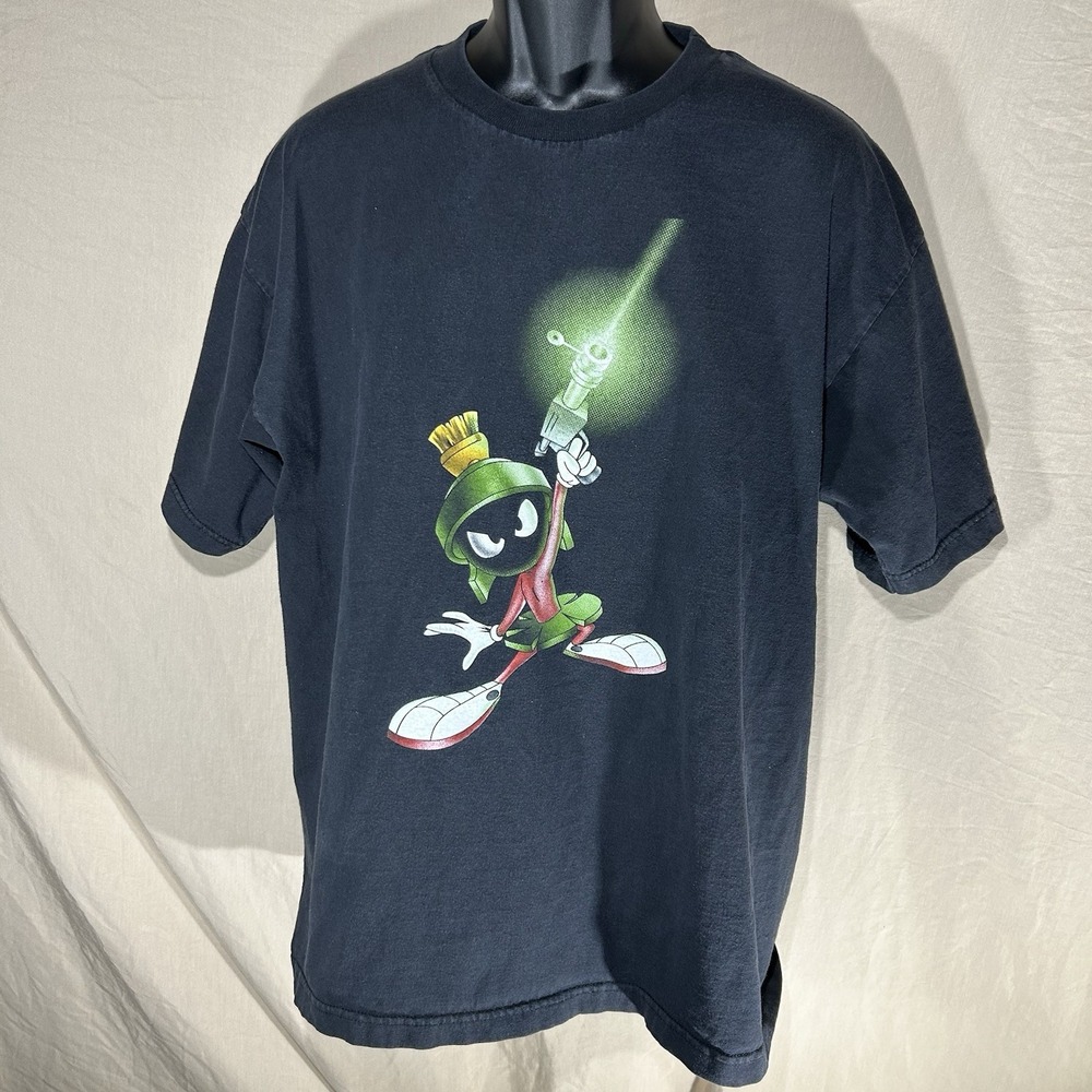 Vintage 1998 Warner Bros Studio Store Marvin the Martian T-Shirt XL Black USA
